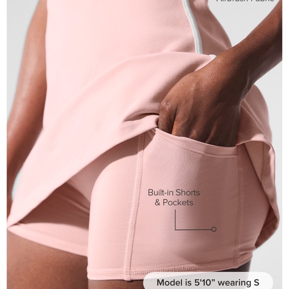 Alo Yoga Airbrush Streamlined Dress – Pink Quartz/White (Size XS) - Picture 4 of 4